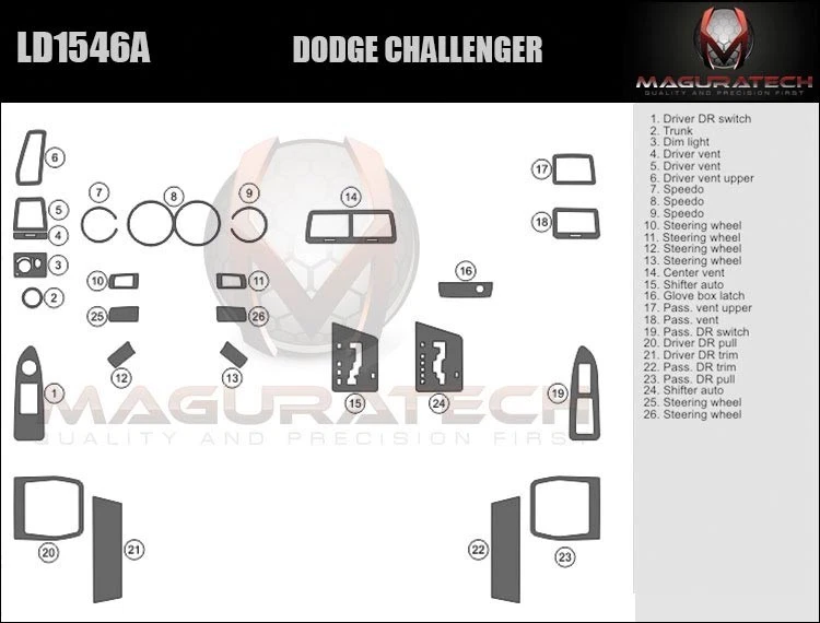 Luxury Wood Dash Trim Kit Overlay 08-14 Dodge Challenger Luxury Wood Dash Trim Kit Overlay 08-14 Dodge Challenger